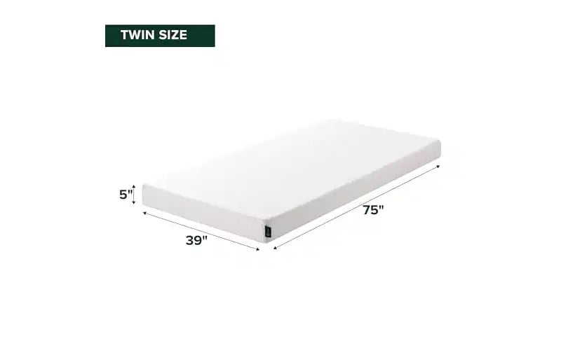 5 matelas en mousse à mémoire de forme Twin Cooling Essential, sans fibre de verre, sensation moyenne, couches rafraîchissantes et respirantes, matériaux certifiés sûrs