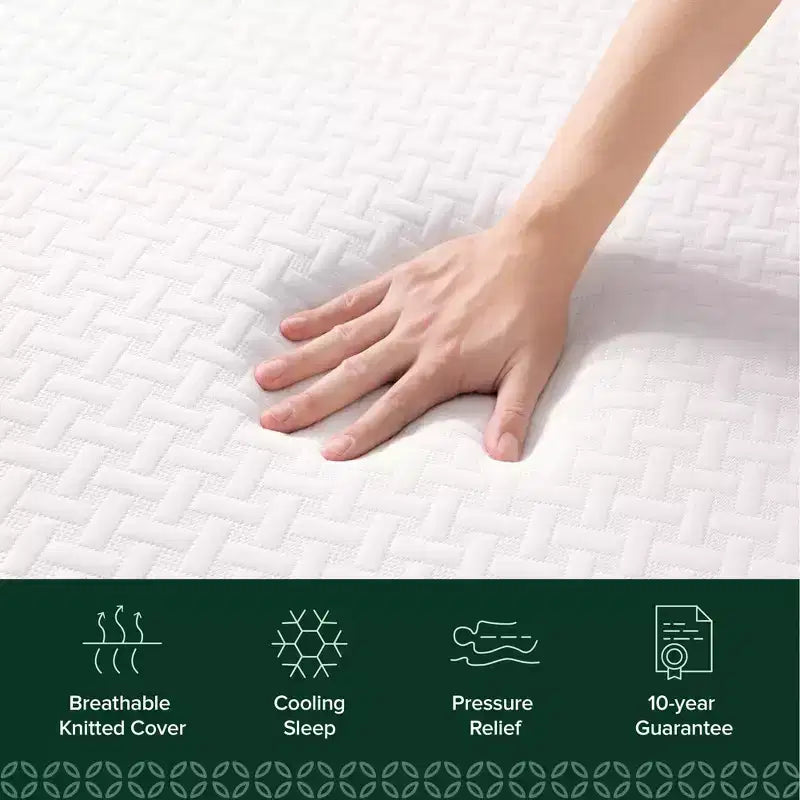 5 matelas en mousse à mémoire de forme Twin Cooling Essential, sans fibre de verre, sensation moyenne, couches rafraîchissantes et respirantes, matériaux certifiés sûrs