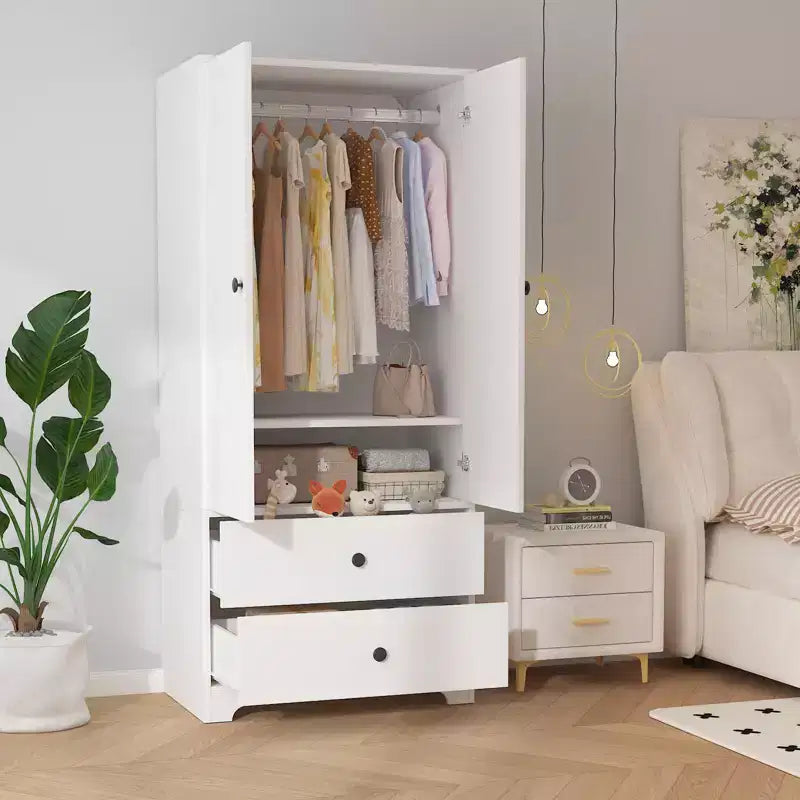 Armoire de chambre moderne en bois de 71 pouces