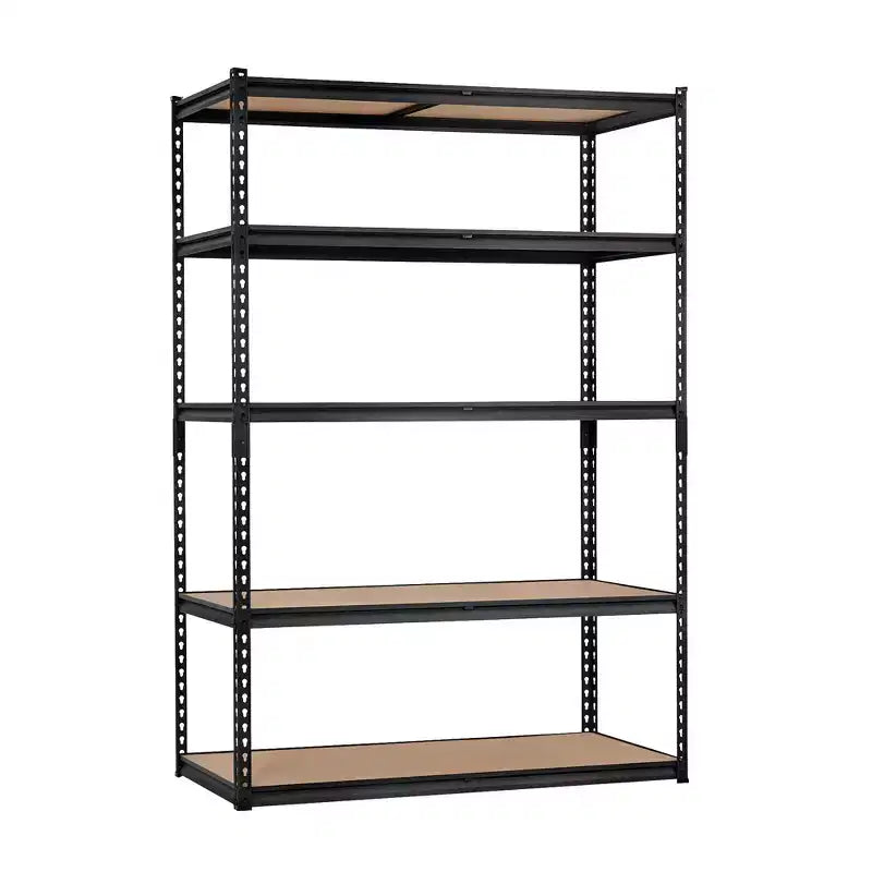 Étagère de garage robuste à cinq niveaux, tablettes métalliques réglables, capacité de 2 500 lb