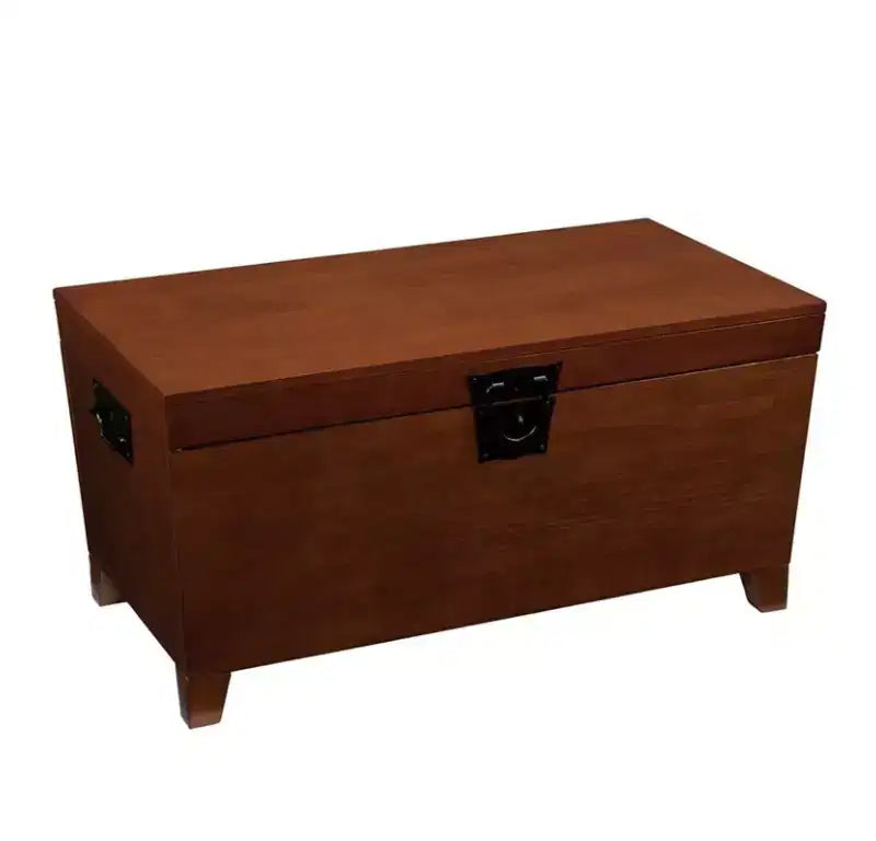 Table basse rectangulaire en bois manufacturé et métal marron 39