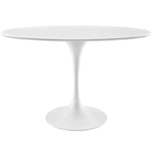 48&amp;#34; Lippa Oval Wood Top Dining Table White - Modway: Sleek Modern Kitchen Furniture, Seats 4