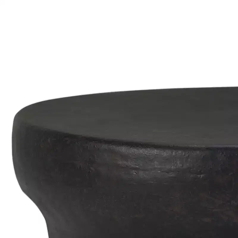 Table basse en métal, ronde, en bronze vintage, avec compartiments de rangement