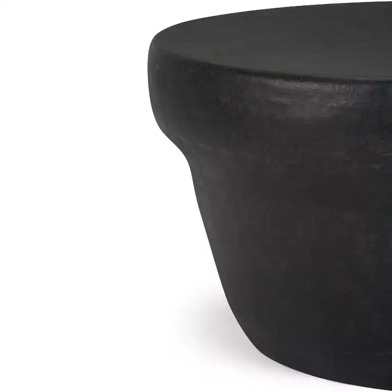 Table basse en métal, ronde, en bronze vintage, avec compartiments de rangement