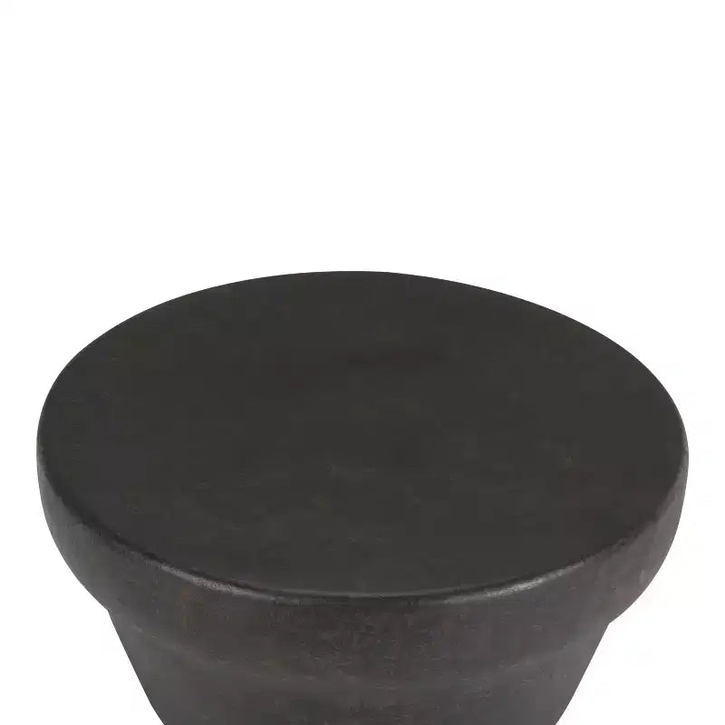 Table basse en métal, ronde, en bronze vintage, avec compartiments de rangement